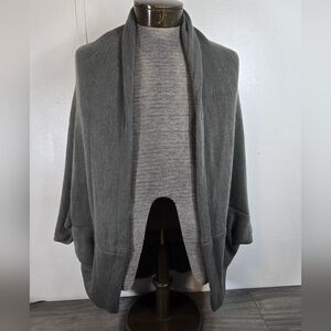 Harve Benard Charcoal Open-Front Sweater